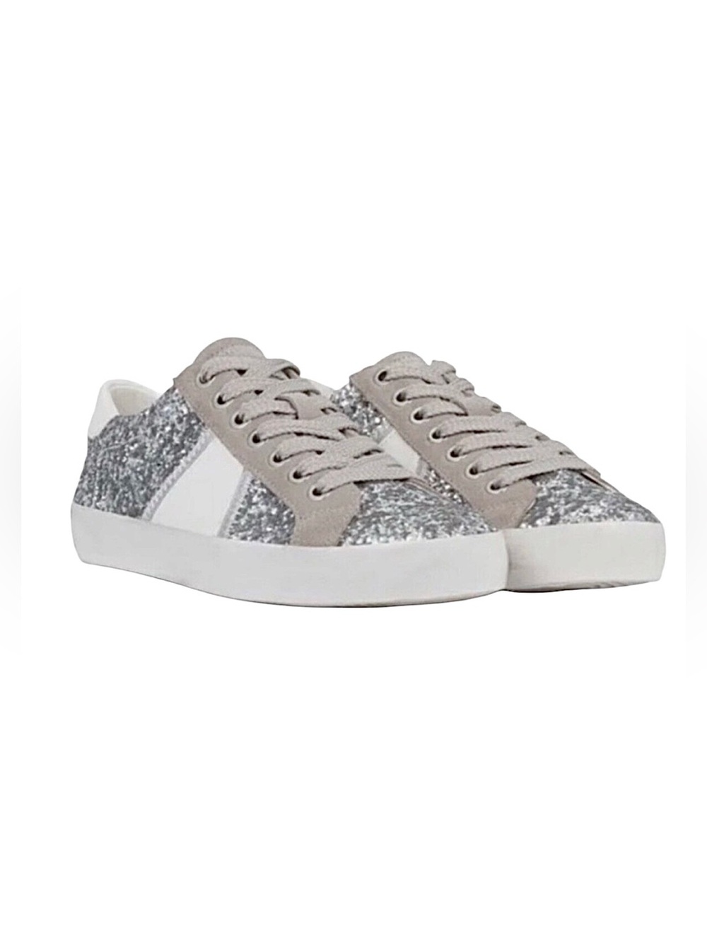 SAM EDELMAN Baylee Suede And Glitter Lace-Up  Sneakers